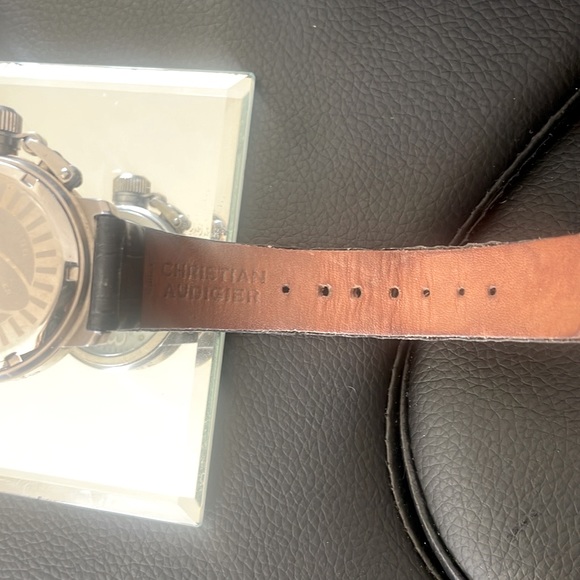🌟 Christian Audigier Vintage black leather silver watch - Picture 9 of 10